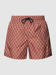 Badehose mit grafischem Muster Modell 'SQUARES' von Mey Rot - 43