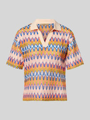 pudełkowy krój t-shirt z kołnierzykiem polo i dekoltem w serek od Smith and Soul - 12