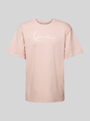 T-shirt met labelprint, model 'Signature' van KARL KANI Roze - 18