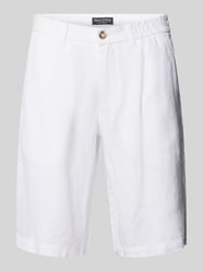 Regular fit korte linnen broek met riemlussen van Marc O'Polo - 23