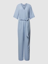 Jumpsuit met V-hals, model 'VIVA' van Selected Femme Blauw / turquoise - 42