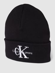 Beanie aus reiner Baumwolle Modell 'EMBRO' von Calvin Klein Jeans Schwarz - 2