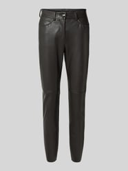 Slim fit stoffen broek in leerlook, 'Vegan' van MAC - 28