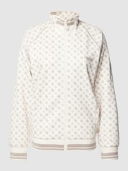 Sweatjacke mit Allover-Muster Modell 'AGGIE' von Guess Activewear Beige - 14