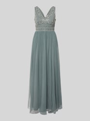 Sukienka wieczorowa z obszyciem ozdobnymi perełkami i kamieniami od Lace & Beads - 29