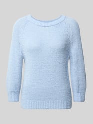Sweter z dzianiny z okrągłym dekoltem i rękaw o dł. 3/4 od monari - 5