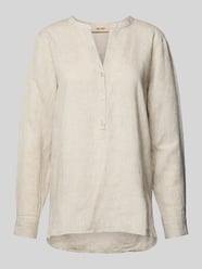 Regular Fit Leinenbluse mit Tunikakragen Modell 'Danna' von MOS MOSH Beige - 12