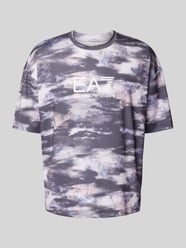 T-Shirt mit Label-Print Modell 'VENTUS' von EA7 Emporio Armani Grau - 13