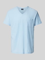 T-Shirt mit V-Ausschnitt und Brusttasche von JOOP! Jeans Blau - 40