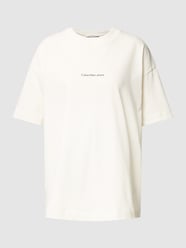 T-Shirt mit Label-Print von Calvin Klein Jeans Beige - 4