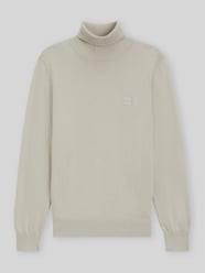 Rollkragenpullover mit Logo-Patch aus Kaschmir von BOSS Orange Beige - 11