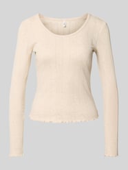 bluzka z długim rękawem o kroju slim fit z domieszką bawełny model 'TENNA' od ONLY - 43