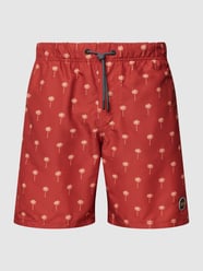 Badehose mit Motiv-Print Modell 'palm' von Shiwi Rot - 36