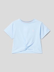 Cropped T-Shirt mit Label-Stitching von Polo Ralph Lauren Teens Blau - 14
