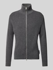 Regular Fit Strickjacke aus Bio-Baumwoll-Schurwoll-Mix von Marc O'Polo Grau - 41