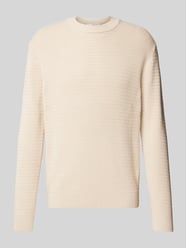 Strickpullover mit gerippten Abschlüssen von SELECTED HOMME Beige - 22