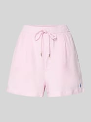 Szorty lniane z troczkiem w pasie w kroju regular fit od Polo Ralph Lauren Fuksjowy - 43