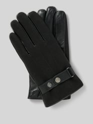 Handschoenen van een mix van schapenleer en textiel met trensje van bugatti - 7