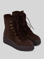 Schnürstiefel aus Rindsvelours mit Plateauprofil von Marc O'Polo - 23