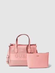 Torba tote z wyjmowaną saszetką wewnętrzną od Guess Fuksjowy - 47