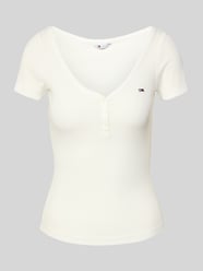 Slim Fit T-Shirt in Waffelstrick von Tommy Jeans - 40