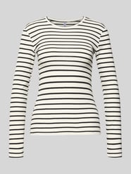 Bluzka z długim rękawem o kroju slim fit z mieszanki bawełny od PIECES - 18