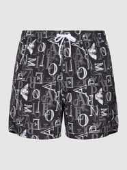 Badehose mit Label-Print von Emporio Armani Schwarz - 41
