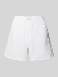 Flared Pyjama-Shorts mit Strukturmuster von Calvin Klein Underwear Weiß - 32
