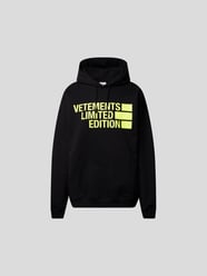 Oversized Hoodie mit Label-Print von VETEMENTS Schwarz - 2