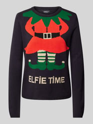 Gebreide pullover met ronde hals, model 'XMAS SELFIE' van Only - 7