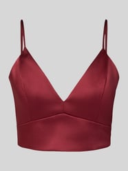 Korte top met hartvormige hals van Jake*s Cocktail Bordeaux - 6