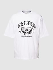 T-shirt z nadrukiem z motywem z logo od REVIEW Biały - 39