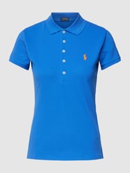 Slim Fit Poloshirt mit Label-Stitching Modell 'JULIE' von Polo Ralph Lauren Blau - 7