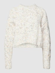 Sweter z dzianiny z wzorem warkocza od Only Biały - 26