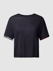 T-shirt PLUS SIZE z paskami w kontrastowym kolorze od Tommy Hilfiger Curve Niebieski - 38