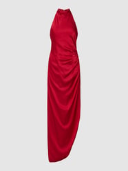 Sukienka wieczorowa z wiązaniem wokół szyi od Unique Czerwony - 21