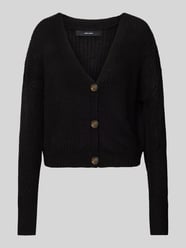 Regular Fit Strickjacke mit V-Ausschnitt Modell 'LEA' von Vero Moda Schwarz - 18