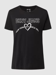 T-Shirt aus Baumwoll-Modal-Mix von DKNY Jeans Grau / Schwarz - 20