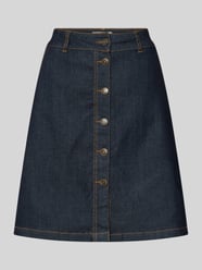 Knielanger Jeansrock mit durchgehender Knopfleiste Modell 'Happy' von FREE/QUENT - 29