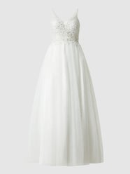 Abendkleid aus Tüll mit Strasssteinen  von Mascara Weiß - 34