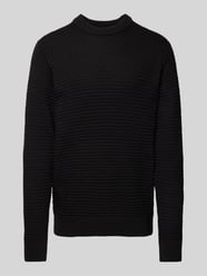 Strickpullover mit Strukturmuster Modell 'Karl' von Casual Friday Schwarz - 1