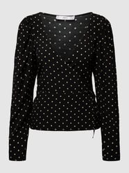 Wickelbluse mit Polka Dots von Mango Schwarz - 25