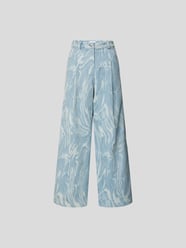 Jeans mit Allover-Muster von Lala Berlin Blau - 42