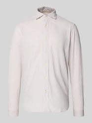 regular fit business-overhemd van linnen-katoenmix model 'ROMA' van FIL NOIR Beige - 7