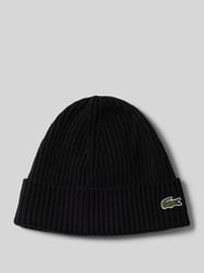 Grobstrick-Beanie aus Wolle von Lacoste Sport Schwarz - 44