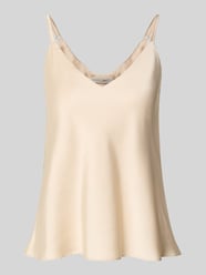 Top met V-hals en spaghettibandjes van Rinascimento Beige - 9