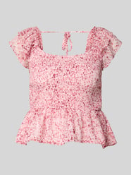 slim fit blousetop met all-over motief model 'ELIZA' van ONLY Fuchsia - 30