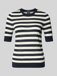 Sweter z dzianiny z czystej wełny dziewiczej o kroju shaped fit model 'Farbella' od BOSS - 33