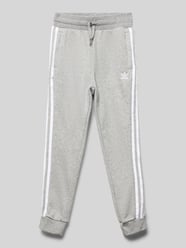 Regular fit sweatpants met labelstitching, model 'TREFOIL' van adidas Originals Grijs / zwart - 40