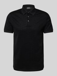 Slim Fit Poloshirt mit Label-Print von Emporio Armani Schwarz - 1